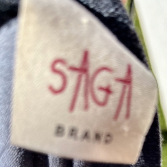 SAGA Dress Made in Italy Maxi Mock Turtle sleeveless blue/grey Florence split - Picture 3 of 10